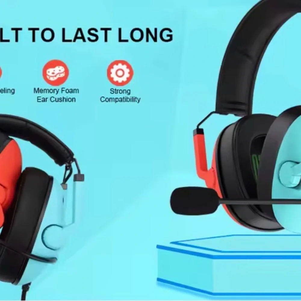 New Wired Gaming Headset for Switch PS4 PS5 Xbox One S/X Stereo Sound Headphones